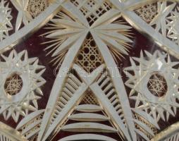 Talpas nagy kristályváza 2 rétegű, felületén gazdag csiszolással és hámozással. kopásnyomokkal. m:26...