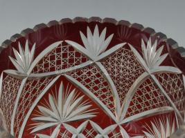 Talpas nagy kristály csümölcskínáló 2 rétegű, felületén gazdag csiszolással és hámozással. kopásnyom...