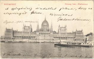 1905 Budapest V. Országház, Parlament, gőzhajó (EK)