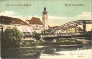 1904 Győr, Rába híd, Karmelita templom