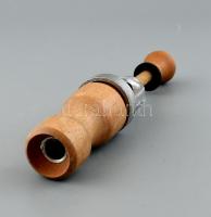 Kézi dugózó, fa, alumínium. h: 24 cm