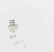 Zsolnay lapostányér 6 db cobalt-arany díszítéssel, kopott. d: 24cm