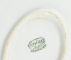 Epiag cseh ovális sültestál, matricás porcelán, jelzett, kopott, apró csorba, 36,5v25,5cm