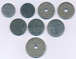 Belgium 1905-1943. 5c-1Fr (8db, 7xklf) T:2-3 Belgium 1905-1943. 5 Cents - 1 Franc (8pcs, 7xdiff) C:XF-F