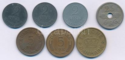 Dánia 1925-1972. 2ö-1K (7xklf) T:2-3 Denmark 1925-1972. 2 Öre - 1 Krone (7xdiff) C:XF-F