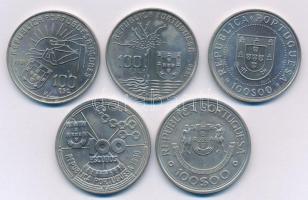 Portugália 1989-1991. 100E Cu-Ni (5xklf) forgalmi emlékkiadások T:1,1-
Portugal 1989-1991. 100 Escu...