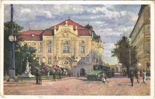 1917 Pozsony, Pressburg, Bratislava; Vigadó, városi vasút, kisvasút / Redoute and urban railway, train. B.K.W.I. 386-13 s: Marx Béla