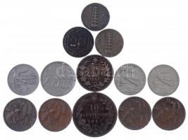 Olaszország 1867N 10c Cu "II. Viktor Emánuel" + 1912-1921. 20c Ni (3xklf) + 1918. 20c Cu-N...