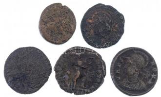 Római Birodalom 5db-os Br érmetétel a III-IV. századból, közte Valentinianus T:2-3
Roman Empire 5pc...