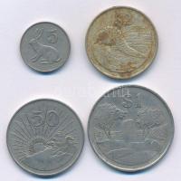 Zimbabwe 1980-1997. 5c - 2$ (4xklf) forgalmi összeállítás T:2,2- Zimbabwe 1980-1997. 5 Cents - 2 Dollars (4xdiff) coin set C:XF,VF