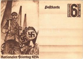 1934 Nationaler Feiertag / NSDAP German Nazi Party working class propaganda, swastika + 6 Ga. (EK)