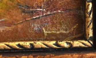 Olvashatatlan jelzéssel: Őszi erdő. Olaj,karton, jelzett, 9,5x11cm, fa keretben