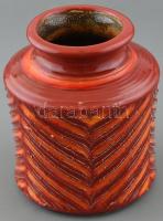 Gmundner Keramik Austria: Váza, színes mázakkal festett kerámia, jelzett, hibátlan. d: 17cm, m: 19cm