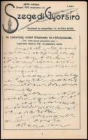 1932-1934 Szegedi gyorsíró. XXVIII. évf. 1-10. sz. 1932. szept-jun. Szerk.: Katona Dávid. + Karaffiá...