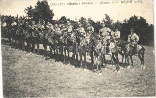 Ulánusok rohamra készen / Ulaner zum Angriff fertig / WWI Austro-Hungarian K.u.K. military, Uhlans ready to attack (kis szakadás / small tear)