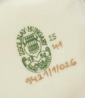 Zsolnay porcelán pillangó mintás bonbonniere. Kézzel festett, jelzett, hibátlan. 8x8 cm