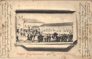 1900 Nagyszalonta, Salonta; Nemzeti szálloda, zsinagóga. Reich Jakab kiadása / hotel, synagogue (Rb)