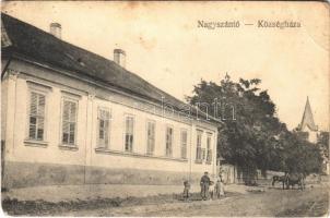 1919 Nagyszántó, Santaul Mare; községháza / town hall (EK)