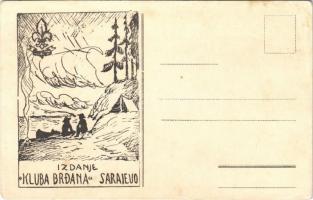 Izdanje Kluba Brdana Sarajevo / Bosnian boy scout art postcard (r)