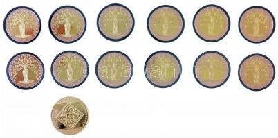 DN "Magyar Századok" 13xklf aranyozott Cu emlékérem tanúsítvánnyal, a sorozat gyűjtői mapp...