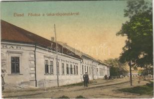 1922 Élesd, Alesd; Fő utca, Takarékpénztár, Jakabfi Jakab üzlete / main street, savings bank, shop (Rb)