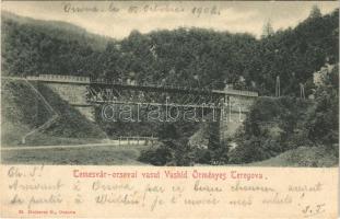 1908 Örményes-Teregova, Armenis; Temesvár-Orsovai vasúti híd, vashíd / Timisoara-Orsova railway bridge