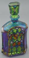 Sabry festett üvegkiöntő, dugóval, jelzett, kopásnyomokkal, m: 28 cm