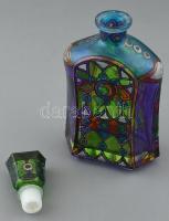 Sabry festett üvegkiöntő, dugóval, jelzett, kopásnyomokkal, m: 28 cm