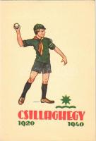 1920-1940 Csillaghegy. cserkésztábor művészlap / Hungarian boy scout art postcard, scout camp s: Gerritsen