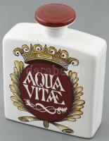 1979 Aqua Vitae kerámia gyógyszertári palack, dugóval, nyakánál kis lepattanással, mázon halvány hajszálrepedésekkel, m: 17,5 cm