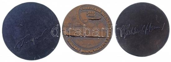 Szovjetunió 3db klf emlékérem, közte 1987. "50 éves az Északi-sarki Kutatóállomás" Br emlé...