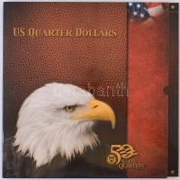 Amerikai Egyesült Államok 1999-2008. 1/4$ aranyozott Cu-Ni "50 Állam" (44xklf), nagyalakú ...