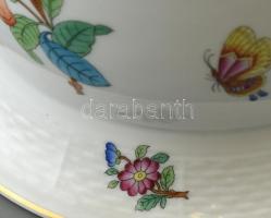 Óherendi Viktória mintás nagy füles kaspó, kézzel festett porcelán, jelzett, hibátlan, apró festék n...
