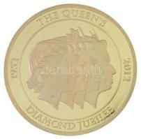 2012. "II. Erzsébet királynő gyémántjubileuma 1952-2012" kétoldalas aranyozott Cu emlékére...