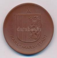 NDK 1980. "Dr. Georgius Agricola 1494-1555 / Karl-Marx-Stadt" kerámia érem a "Meissen...