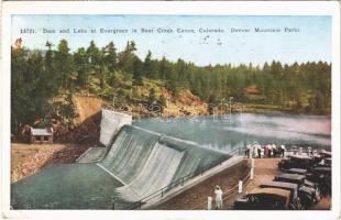 1950 Colorado, Denver Mountain Parks, Dam and lake at Evergreen in Bear Creek Canon (EK)