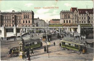 1908 Berlin, Hallesches Tor / trams, trains (tear)