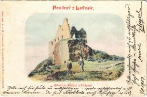 1903 Lovosice, Zricenina Kostálu u Trebenic / castle ruins (EB)