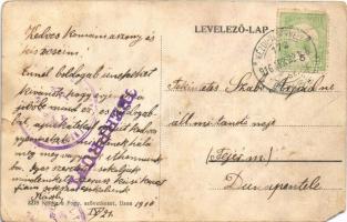 1916 Uzon, Usendorf, Ozun; Református templom és iskola. Fogyasztási Szövetkezet kiadása / Calvinist...