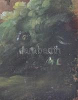 Olvashatatlan (ML?) monogram jelzéssel: Táj. Olaj, fa. 13x18 cm