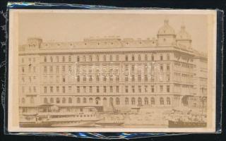 cca 1880-1890 Budapest, új Lloyd-ház/régi Tőzsde-palota (Dunapalota mellett), keményhátú fotó, 6×10,5 cm