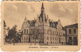 1921 Karánsebes, Caransebes; Városháza / Primaria / town hall (ragasztónyom / glue mark)