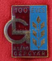 1968. "100 éves a Láng Gépgyár" Br plakett műanyag alapon, eredeti dísztokban, jelvénnyel ...