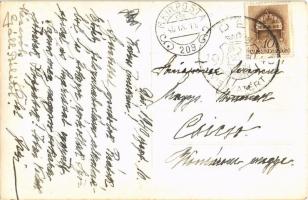 1940 Dés, Dej; Református templom, piac, kerékpár / Calvinist church, market, bicycle + "1940 D...