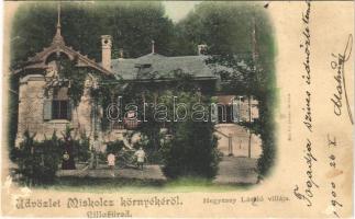 1900 Lillafüred (Miskolc), Hegyessy László villája, kerékpár. Mahr Pál amateur felvétele. Mahr Pál levele Hegyessy Lászlónak (vágott / cut)