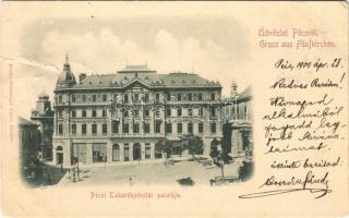 1900 Pécs, Takarékpénztár palotája. Günsberger Lajos kiadása (b)