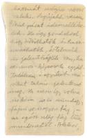 Reményik Sándor (1890-1941) költő autográf levele Vass László (1905-1950) újságíró, kritikusnak füzetlapon, melyet egy kéziratának kísérőjeként küldött el a levél töredékes, az eleje hiányzik. Két beírt oldal.