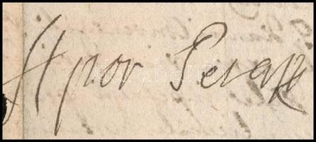 1749 Báró altorjai Apor Péter (1676-1752) történet- és emlékíró saját kezű aláírása egy kantai jószá...