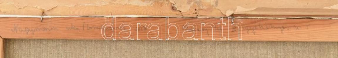 Udvary Pál (1900-1987): Nagymarosi utca. Olaj, vászon. Jelzett. Hátoldalán autográf felirattal. Sark...