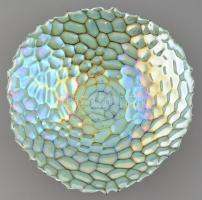 Nagy irizáló üvegtál, hibátlan, d: 32,5